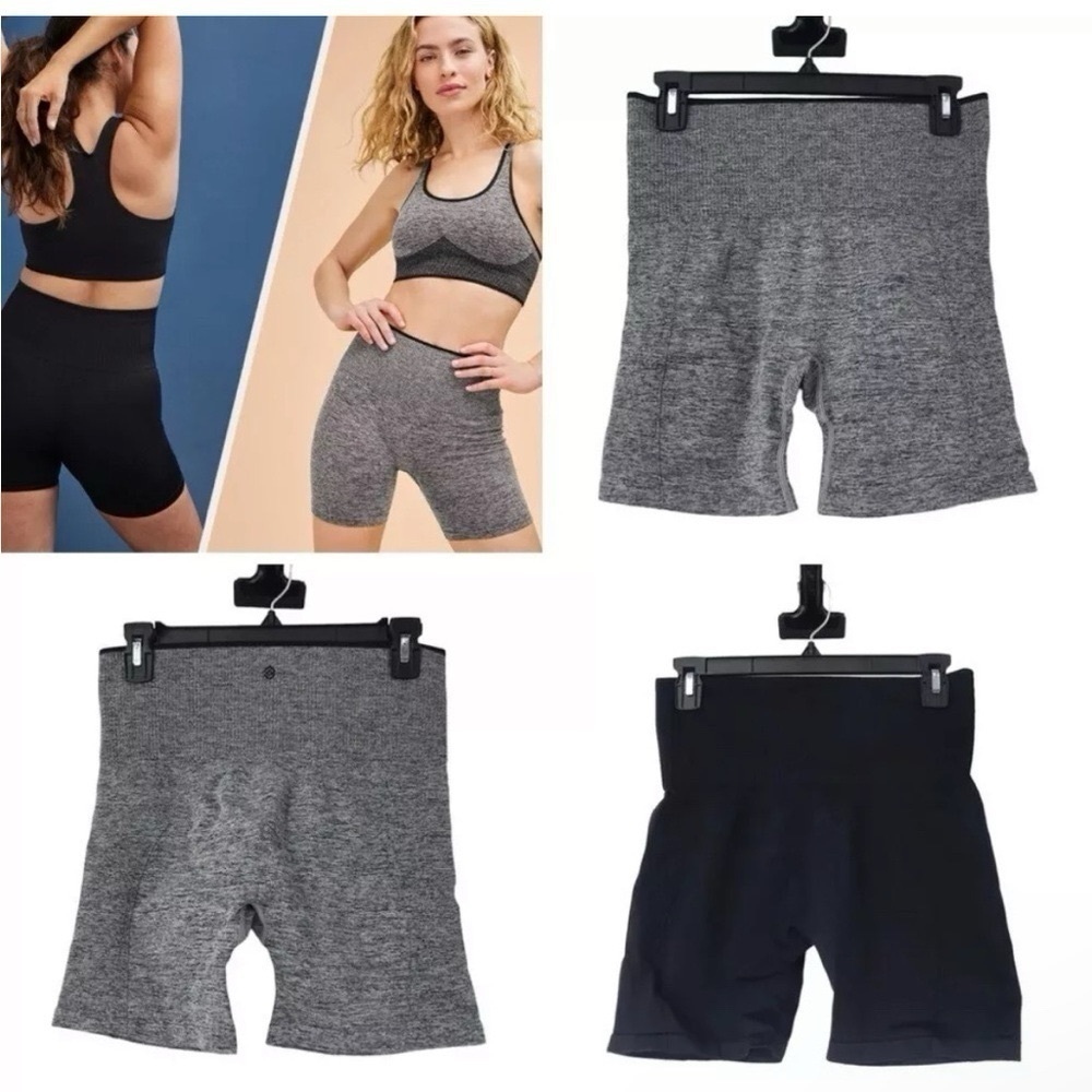 ThirdLove Seamless Bike Shorts Women’s Large Black Gray 2pc Bundle Loungewear